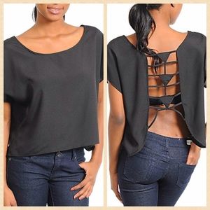 ‼️Last one‼️ Black top with Cut Out Backless Design